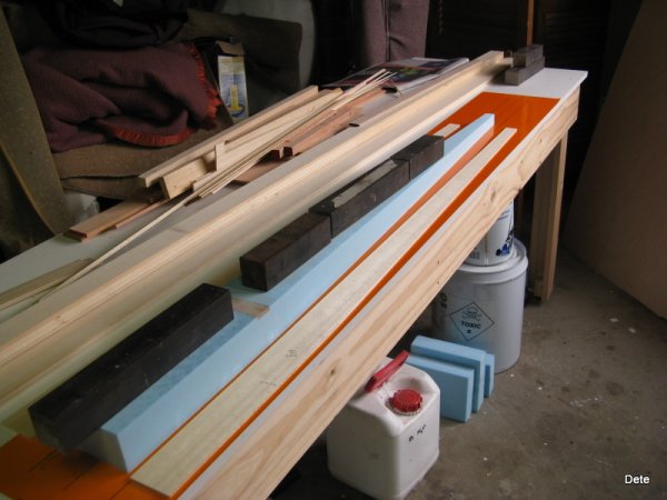 Preparing to glue the caps onto the fin post foam core