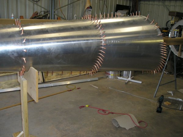 Skins clecoed to bulkheads