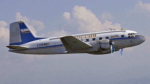 Il-14 EX-1146K in flight.jpg